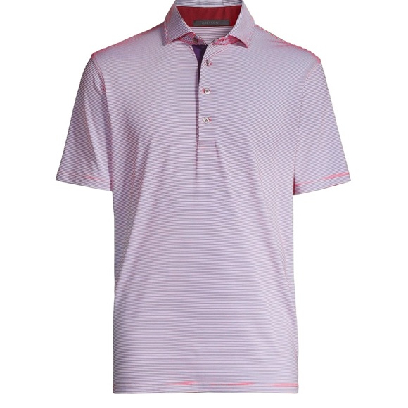 Greyson Saranac Striped Polo, Sasanqua, NWT $98, Small - Picture 3 of 7